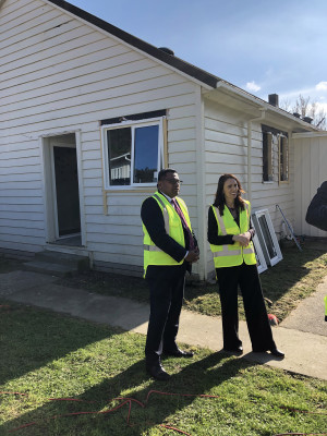 Retrofit programme Min and PM Prime Minister and Minister Faafoi visit a retrofit home