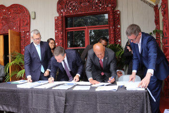Porirua upgrade IMG 8839 People signing documents